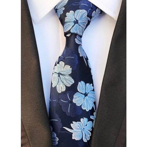 8cm Men Formal Necktie Designer Luxury Neck Wear with Embroidery Flowers