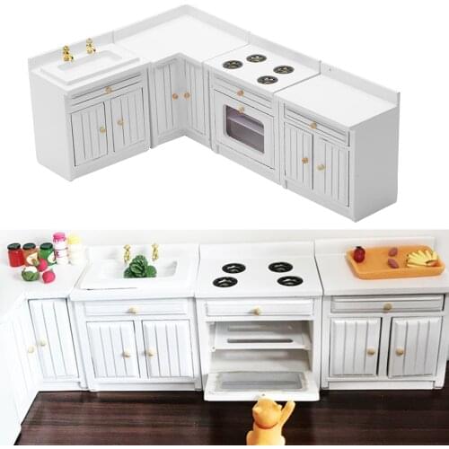 1/12 Scale Dollhouse Miniatures Lot Kitchen Furniture Set of