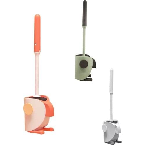 Toilet Brush And Holder Set,Bathroom Toilet Cleaning Brush With Soft Silicone,Standing & Wall-Mounted Floor Brush