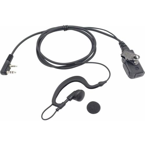 Woki toki spy earpiece g shape hooks 25mm 2.5mm fbi ear piece bodyguard headset radio surveillance ptt earpieces for kenwood