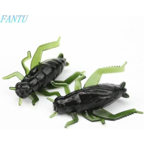 FANTU 2017 New Artificial Soft Lures Insect Bait 0.7g/2.5cm PVC Fishing Soft Lure Cricket Baits Fishing Tackles 50PCS