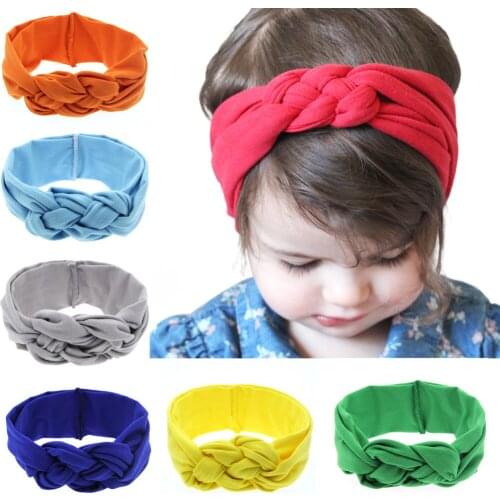 2018 New Hot Selling Girls Head Hair Bands Fashion Dot Cross Children Weave Twist Headband Baby Hair Accessories Fast Shipping