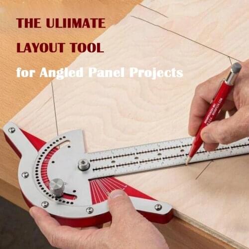 New Woodworkers Edge Rule Efficient Protractor Angle Protractor Woodworking Ruler Angle Measure Stainless Steel Carpentry Tool