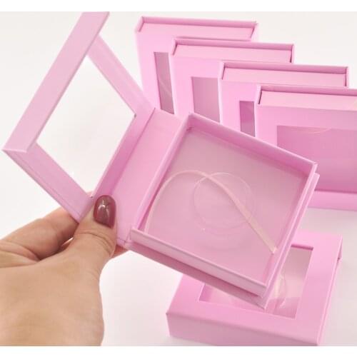 New Wholesale 100 /pack Lash Boxes Custom Logo Packaging Eyelash Packaging Box Rectangle Lashes Case Eyelashes Package vendors