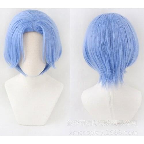 Wig Anime Character Cosplay Light Blue Halloween Birthday Party Hair Cosplay Costume Wig Synthetic Heat-resistant Wig Anime