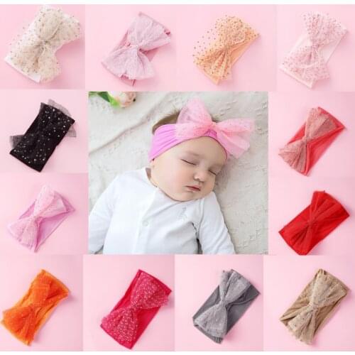 Baby Girl Headband повязка на голову Big Bow Soft Cloth Hair Accessories pour bébés Photo Photography Tools 16*8cm