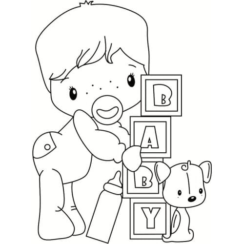 Boy Transparent Clear Silicone Stamps for DIY Scrapbooking/Card Making/Kids Fun Decoration Supplies