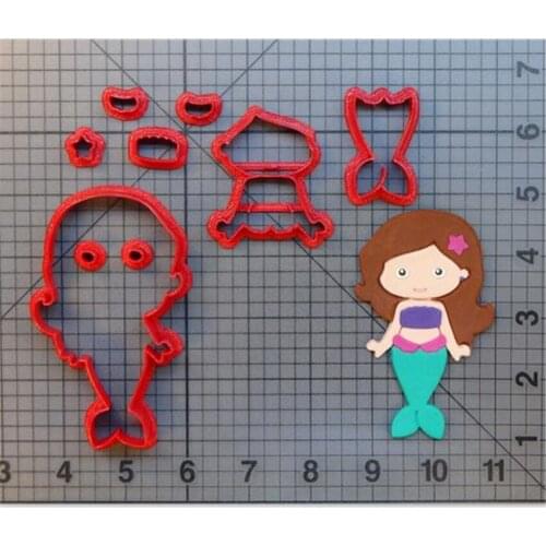 Baby Mermaid Cookie Cutter Kitchen Baking Supplies DIY Cake Icing Decoration Kit 3D Printed Custom Seal