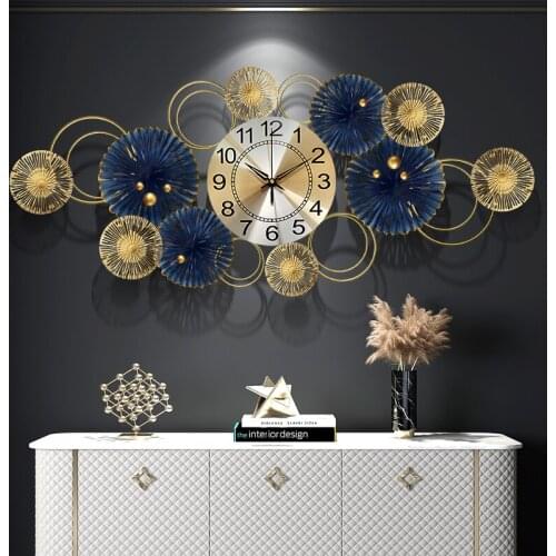 Nordic Luxury Wall Clocks Living Room Fashion Decoration Wall Clock Household Atmosphere Creative Mute Zegar Home Wall Watch