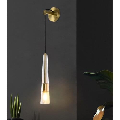 Deluxe glass wall lamp bedside lamp master bedroom corridor staircase Nordic living room TV background wall lamp