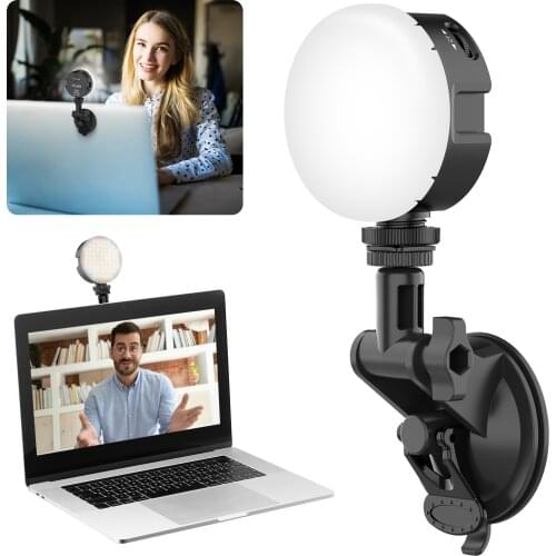 VIJIM VL69KIT Video LED Light Fill Light with Suction Cup 270° Tilt Adjusting Built-in Battery for PC Conference Video Lighting