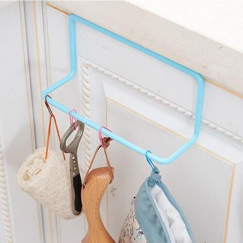 Towel Rack Hanging Holder Organizer Bathroom Kitchen Cabinet Cupboard Hanger Towel Sponge Holder Storage Rack Bathroom