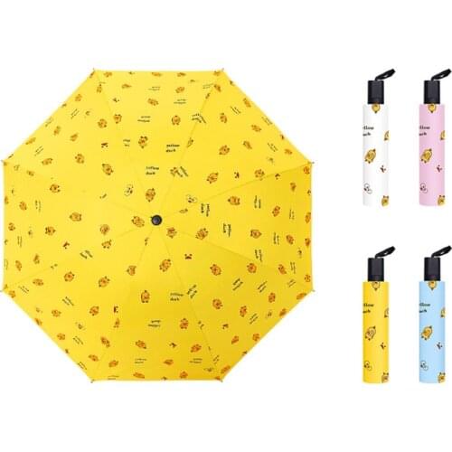 YADA Fashion Cartoon Animal Duck Umbrellas Rain uv 3 Folding Umbrella For Childrens Women Windproof Umbrellas Female YS210005