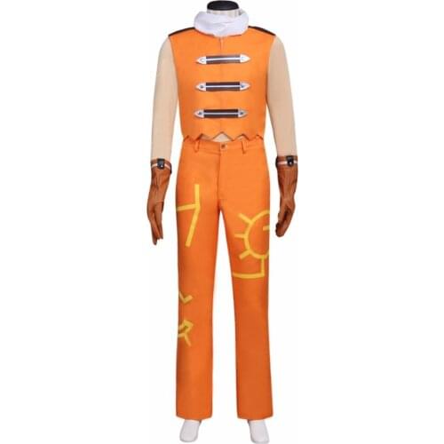 Azure Flame Kite Orange Outfit Costume Cosplay Adult Mens Halloween Carnival Party Cosplay Costume Custom Made
