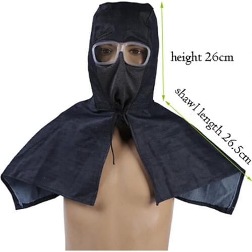 Denim Shawl Safety Hat With Glasses, Dustproof Windproof Cape Safety Helmet Protective Cap Outdoor Safety Protection Hats Shawl