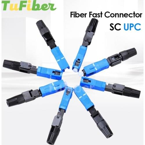 100/200/300Pcs Embedded SC UPC Fiber Optic Fast Connector FTTH Single Mode Optical Quick Connector SC Adapter Field Assembly