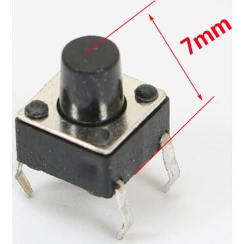 1000PCS Push Button Switches 6*6*7MM 6mm*6mm*7mm DIP-4 Tactile Switches Push Button Tact Switch 6x6x7mm