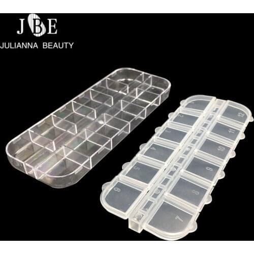 12 Grid Plastic Empty Storage Box Nail Art Accessories Tool Nail Stone Display Storage Box Detachable Case Strass Deco Contanier