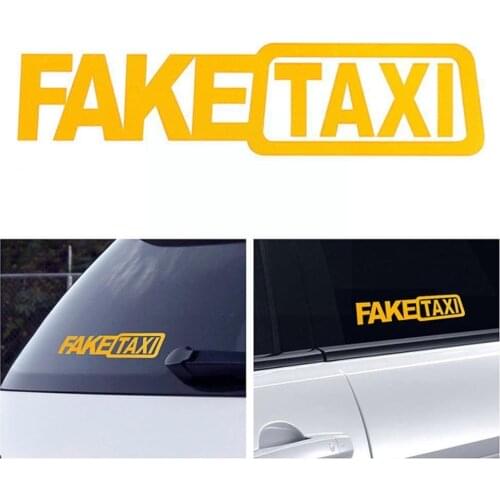 NEW 4Pcs Car Sticker Vinyl Decal Decorate Sticker Waterproof FAKE Yellow Accessories Styling Car TAXI Fashion K6M5