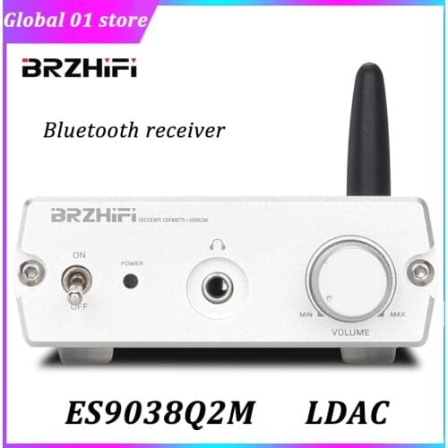 BRZHIFI Blueooth Audio Receiver ES9038 Lossless Hi Fi Decoder Bluetooth Adapter Headphone Amplifier LDAC Coaxial Output Decoding