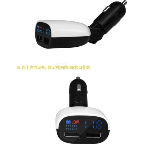 Hot voltage current 3.4A Dual USB Car Charger Adapter Charge Adapter 4 in 1 led display Screen for iPhone Huawei