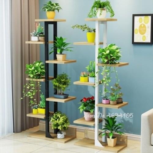 Balcony Flower Rack Wrought Iron Multi-layer Interior Decoration Floor Space Fleshy Flower Pot Rack Flower Shelf Living Room