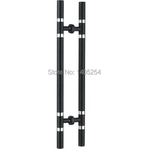 DHL Free shipping black paint handle glass door handle stainless steel Handle Wooden Handle