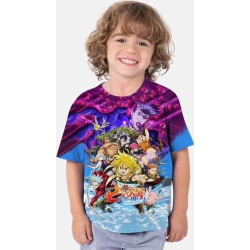 Kids The Seven Deadly Sins 3D Print Tshirts for Boys Girls Anime T Shirts Summer Children Cartoon T-shirts Camiseta Toddler Tee