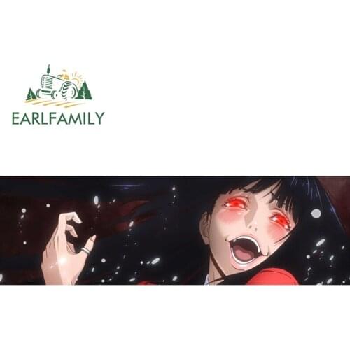 EARLFAMILY 13cm x 4.1cm for Kakegurui Anime Car Stickers RV Funny Decal Windows Waterproof Motorcycle Decals Campervan Decor