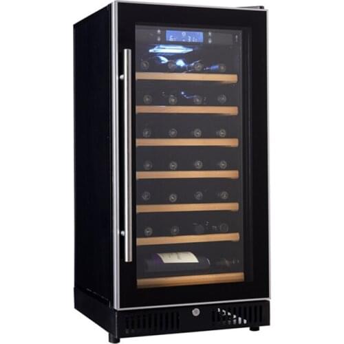 220-240V 80L thermostatic single door wine cooler, air-cooled household Wine refrigerator, beech shelf H28BD
