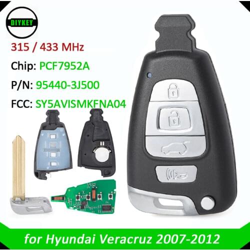 DIYKEY Smart Remtoe Key 315/433MHz PCF7952A for Hyundai Veracruz 2007-2012 FCC: SY5AVISMKFNA04 PN: 95440-3J600 / 95440-3J500