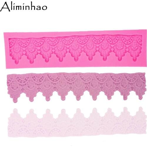 B1340 Strip shape curtain lace cake border Silicone Mold Sugarcraft dessert Candy Chocolate Molds Fondant Cake Decorating Tools