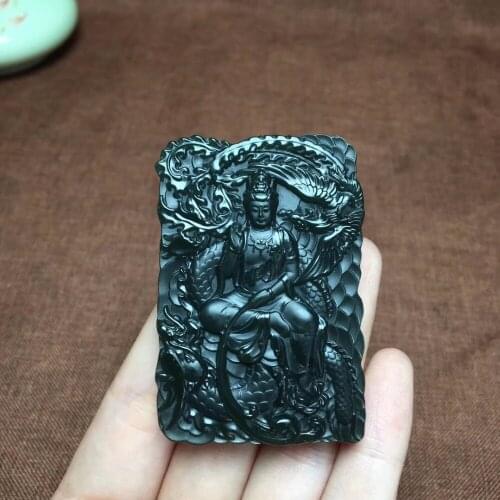 Hetian Yuqing Jade Guanyin Pendant 2720