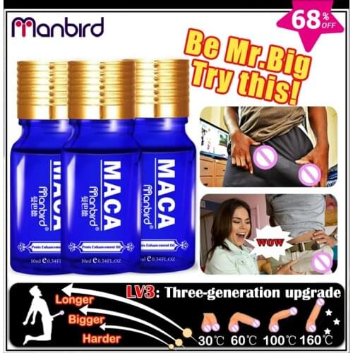 Manbird Male Penis Enlargement Oil increase Growth Big Dick Erection Enhance Health Bigger Enlarger Essential Massage oil