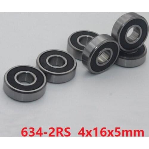 500pcs/lot 634RS 634-2RS 634 RS 2RS Mini Miniature rolling bearings 4*16*5mm Deep Groove Ball bearing 4x16x5mm