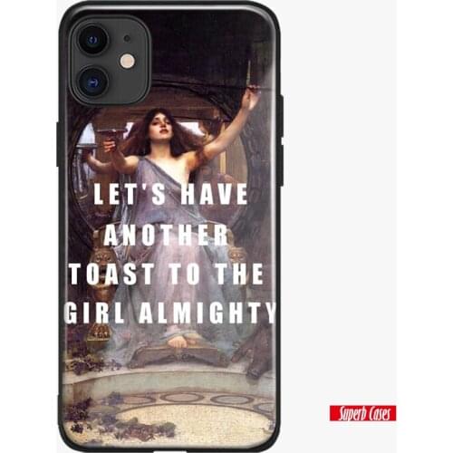 Vintage painting meme quote art soft silicone for iPhone 6 6s 7 8 Plus X Xr Xs 11 Pro Max glass phone case shell cover