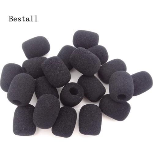 Bestall Wholesale 100 pcs /lot Foam Microphone Windscreen mic sponge cover 10mm inner diameter & 30mm inner length
