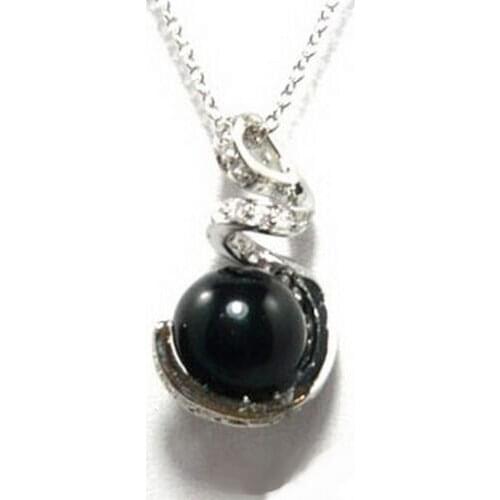 Black Agate Onyx Crystal S Snake Women Lady Girl Pendant Chain Necklace