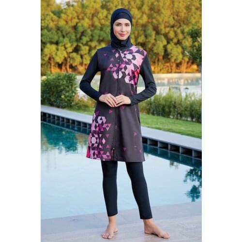 Full Closed Hijab Swimwear 2154 Black Turkish' Muslim Swimsuit Burkinis Modest Clothing Islamic Long Sleeves Hijab Full Cover Swim