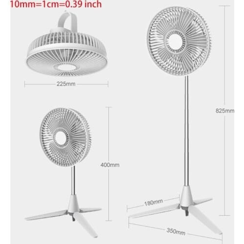 MOLF 8000mAh 4 Speed Folding Portable Telescopic Floor USB Desk Fan 3in1 Design as Hanging Fan desk Fan Floor Fan
