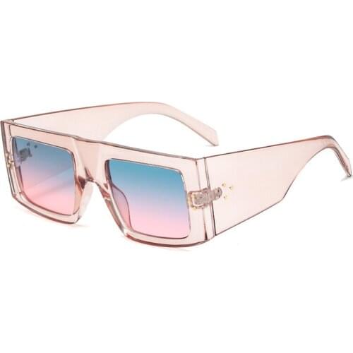 Fashion Steampunk Goggles Women Sunglasses Vintage Clear Pink Square Glasses Female Punk Uv400 Eyewear Men Shades