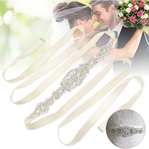 Bridal Elegant Pearl Rhinestone Waistbelt Cinturon Mujer Ladies Wedding Dress Accessories Waist Belt For Bride Bridesmaid