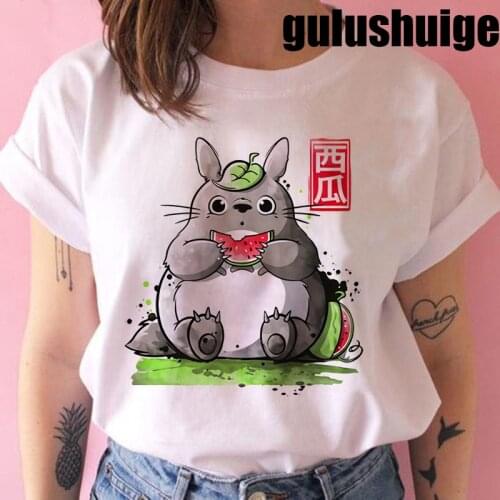 Totoro Studio Ghibli Harajuku Kawaii T Shirt Women Ullzang Sprited Away Tshirt Funny Cartoon T-shirt Cute Anime Top Tee Female