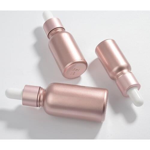 1Pcs Essential Rose Gold Glass Oil Dropper Bottles 10ML 15ML 30ML Empty Cosmetic Packaging Perfume Bottles In Stock