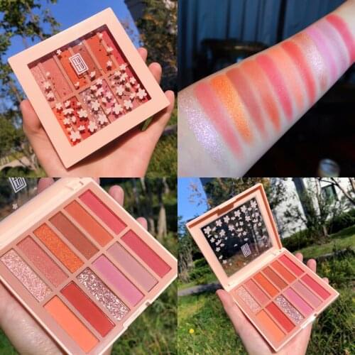 12 Color Metallic Diamond Maquillage Eyeshadow Pallete Shimmer Matte Glitter EyeShadow Palette Pigmented MakeUp Palette Cosmetic