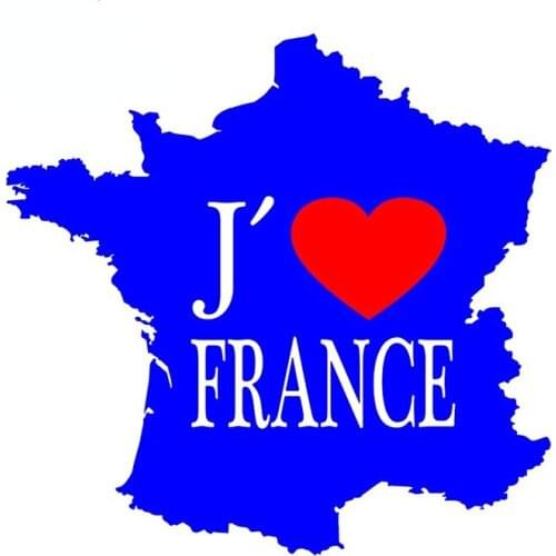 13cm x 12.6cm for I love France Cartoon Car Sticker Personality Motorcycle Laptop Decal Waterproof ATV Car Styling