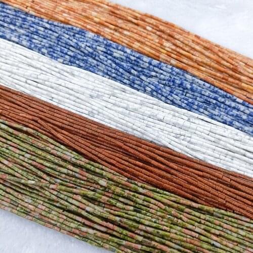 2x4mm Natural Stone Rectangular Scattered Bead Crystal Beads String Beads for Jewelry Making DIY Necklace Bracelet Accessories