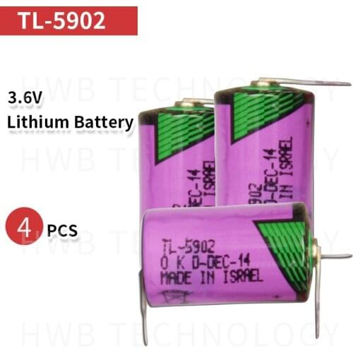 4pcs Original New (New Date) For TADIRAN TL-5902 1/2AA ER14250 SL350 3.6V 1/2 AA PLC Lithium Battery with leg