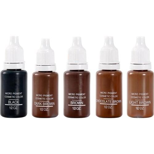 5pcs brown Microblading Permanent Makeup Pigment Professional Tattoo Ink Natural Plants Permanent Eyebrow Eyeliner Lips Pigment