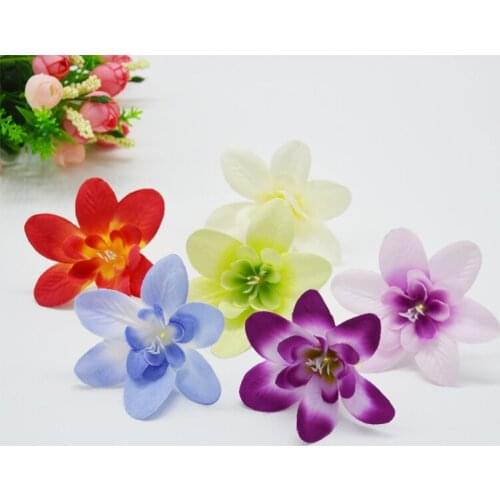 50 pcs Simulation orchid Flowers Silk Artificial Flowers For Christmas DIY gift candy box Wedding table Decoration Fake Flowers